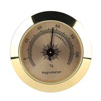 Nikou Cigar Hygrometer - Analog Hygrometers Round Gold Hygrometer for Cigar Humidor Cabinets