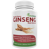 Korean Red Panax Ginseng Extract 1000mg - Energy & Stamina Booster - 90 Capsules Improves Strength, Endurance and Mental Performance | Pills for Men & Women by Naturesque