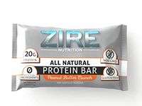 Zire Natural Peanut Butter Crunch Protein Bars - 20g Protein w/Whey Protein Isolate - Low Sugar, High Protein Snacks, Meal Replacement Bars - Gluten Free, Non-GMO, No Artificial Ingredients (9 Bars)