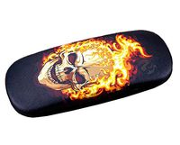 Skull Pattern Glasses Case Protective Holder Hard Leather Eyeglasses Case - 14