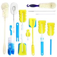 ASOFFI Bottle Brush Set Kitchen Cleaning Scrubber Brushes for Washing Wine, Beer, Kombucha, Sport Bottles, Thermos, Glass Jugs, Swell, DecanterStraw 11 Pack