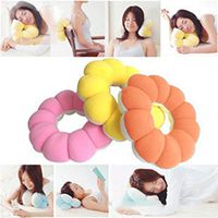 LLJEkieee Flower Cushion Donut Multifunctional Cushions Cervical Lumbar Pillow Sofa Office Travel Pillows - Fille Foam Particles (Yellow)