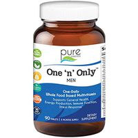 Pure Essence Labs One N Only Multivitamin for Men - Natural One a Day Herbal Supplement with Vitamin D, D3, B12, Biotin - 90 Tablets