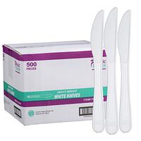 500 Count – Heavyweight Disposable White Plastic Knives | Heavy Duty Disposable Cutlery | Great for Celebrations, Parties, Travels, Events, and Everyday Use