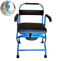 Medical Bedside Commode Toilet Seat,Folding Mobile Toilet for The Elderly Simple Toilet Chair,Sitting Side Chair Toilet Chair,Perfect for Camping, Hiking, Trips, Construction Sites, and More