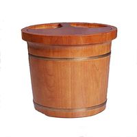 Foot Tub, Wooden Household Foot Artifact，Oak Foot Spa Tub，Wooden High Insulation Wood Foot Bath, with Arc Shape Lid