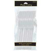 Amscan Sparkle Silver Plastic Spoons, 20 Ct.