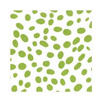 Caspari Spots Paper Linen Luncheon Napkins in Green, Four Packs of 15