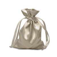 Silver Satin Drawstring Pouches 5" X 8" | Quantity: 30
