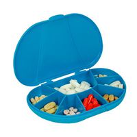 VitaCarry 8-Compartment Travel Vitamin and Medication Pill Box, Holds up to 150 Pills (Blue)
