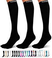 SB SOX 3-Pair Compression Socks (15-20mmHg) for Men & Women – Great Quality Comfortable Socks, Easy to Put On – Best Socks for Daily/Any Use, Running, Nurse, Travel (01 – Solid Black, Small/Medium)