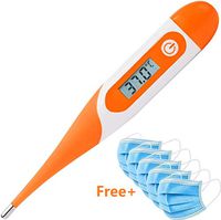 Digital Body Thermometer for Baby Child Adult Accurate and Fast Readings with Fever Indicator Household Waterproof LCD Electronic Underarm Soft Head Rectal and Oral Temperature Measure Monitor with F