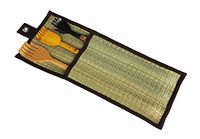 Fingers Back Scratcher Hand Wooden Bamboo 3 Piece 15", 16" Best Massager Handmade Set for Itching Relief, Natural Traditional Body Relaxation Tool in Woven Wall Hanging. (Black Yellow Wood Colour)