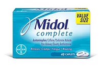 Midol Complete,  with Acetaminophen, Menstrual Period Symptoms Relief Including Premenstrual Cramps, Pain, Headache, and Bloating, Caplets, 40 Count (Packaging May Vary)