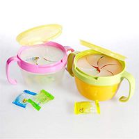 WWSHM Baby Biscuits Small Bowl Child Double The Handle Snack Cup Candy Snack Box Infant Edible Safety Dinnerware (Color : Rose Red)