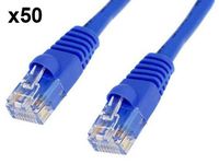 BattleBorn 50 Pack Lot - 5ft Cat5e Cat5 Ethernet Network LAN Patch Cable Cord RJ45 - Blue