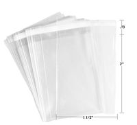 100 Pcs Clear Flat Cello/Cellophane Bags Good for Candies, Cookies, Bakery Goods, Soap, Other Goodie Treats (1.5" x 2" (38.1 x 50.8))
