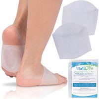 Two Pairs of Medium/Large Premium Soft Gel Arch Support-Soft Silicone Gel Clear Reusable Arch Support Sleeves for Flat Foot Pain Relief Plantar Fasciitis Support Cushioned Arches
