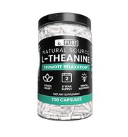 100% Pure L-Theanine, 730 Capsules, 2-Year Supply, No Magnesium or Rice Filler, 355mg, Made in USA, Potent, Gluten-Free, Undiluted L-Theanine with No Additives