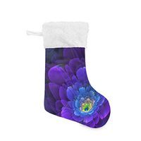 Personalized Christmas Stocking Purple Abstract Flower Santa Xmas Tree Decor Socks Gift Kids Fireplace/Restaurant/Hotel/Club/bar