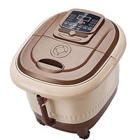 Foot Massager Foot Bath SPA Bath Massager,Heating, Foot Bath, Intelligent Electric Massage (Color : Brown)
