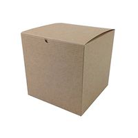 Black Cat Avenue 7"x7"x7" Kraft Brown Pinstripe Gift Boxes 5 Count