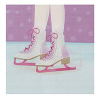 Cocktail Napkins - 150-Pack Luncheon Napkins, Disposable Paper Napkins Kids Birthday Party Supplies, 2-Ply, Ice Skating Design, Unfolded 13 x 13 Inches, Folded 6.5 x 6.5 Inches