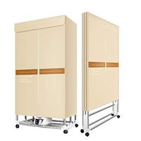 JCJ Clothes Care Machine, Indoor Folding Dryer Double-Layer Capacity 1600W High-Power Quick-Drying Machine, Dryer with Stainless Steel Bracket with Casters