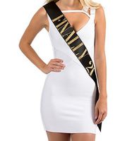 Dulcet Downtown Birthday Sash - Black Finally 21 Sash with Gold Glitter Lettering