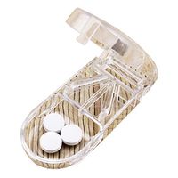 tealn Pill Cutter Pill Splitter with Blade for Small Pills Large Pills Cut in Half Quarter for Tablet Vitamin Medicine(Transparent)