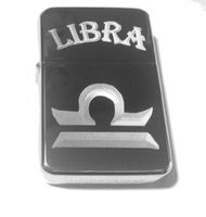 Vector KGM Thunderbird Custom Lighter - Libra Celtic Horoscope Star Zodiac Sign Logo Silver High Polish Chrome Rare!