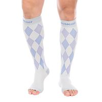 Doc Miller Open Toe Compression Socks 1 Pair 30-40mmHg (GrayBlueVio, L)