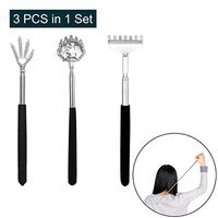 Backscratchers, Back Scratcher for Women Men 3PCS Includes Bearclaw Hand and Eagle Claw kit Telescoping with Adjustable (Black)
