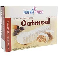 NutriWise - High Protein Diet Bars - Low Fat, Gluten Free, Aspartame Free (Oatmeal, 2 Box - 14 count)