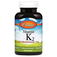 Carlson - Vitamin K2, MK-4 (Menatetrenone), Vitamin K Supplement, Bone & Heart Health, K2 Vitamin, Soy-Free, Vitamin K-2, K2 Vitamins, 180 Capsules