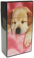 Eclipse Pink Dog Design Crushproof Plastic Cigarette Case, 2ct, 100s, 3115D10-2