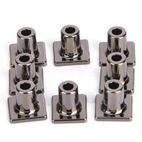 HEEPDD 8 Pcs High Heel Protector, Women's High Heel Protectors Caps Shoe Repair Highten 15mm Metal Stopper DIY Shoe Accessories(Black Sqaure)