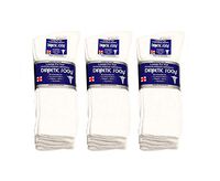 Diabetic Socks Crew Socks 3, 6,9 or 12-Pack Physicians Approved Crew Diabetic Socks Cotton by Sole Trendz (9 Pairs of White, 9 to 11 Unisex)