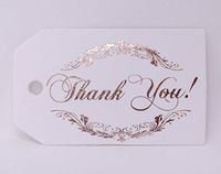 Thank You Tags, 40 Pack, Rose Gold Foil Printing, Off White Paper, Gift Tags, Party Favors (Thank You!2 Rose Gold)