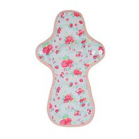 Luckypads Certified Organic Cotton Reusable Washable Cloth Menstural Pads, No Fragrance and Chemical, Customizable Absorbency for Period Needs (Overnight, Red Flower)