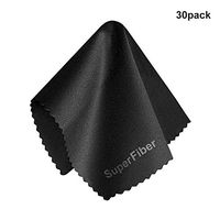 EACHPOLE 16"(W) x 16"(H) Microfiber Black Cleaning Cloths (30 Pack) - Electronics Cleans Lenses, Glasses, Screens, Cameras, iPad, iPhone, Eyeglasses, Cell Phone, LCD TV Screens, AGG2246