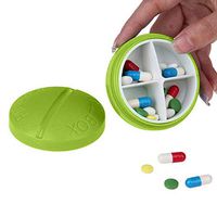 Pill Cases for Travel Portable Container Plastic Pill Box Travel Pill Cases with 4/6 Large Compartments Pill Storage Cases (4 Compartments, Green)