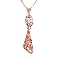 Rose Gold Necklaces Pendant Jewelry Birthday Gifts Presents Gemstone for Women Anniversary Zirconia Crystal