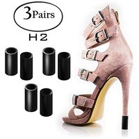 Heel Hunks Black H2 10mm 3-Pairs Heel Protectors Replacement Tip Caps for High Heel Shoes and Stiletto - Anti-Slip and for Grass - (Pack of 3)
