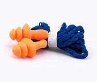 Silicone Reusable Blue Corded Ear Plug 10 Pairs Hearing Protection