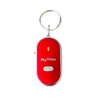 KALALY LED Torch Keychain Light Remote Sound Control Lost Key Finder Locator Remote Keychain Whistle Keyring (Red)