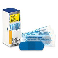 Metal Detectable Bandages, Blue, PK25