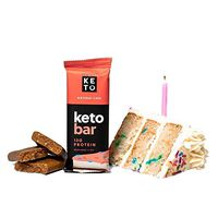 Perfect Keto Bars - The Cleanest Low Carb Keto Snacks with Collagen and MCT. No Sugar Added, Keto Diet Friendly - 3g Net Carbs, 17g Fat, 13g Protein - Keto Diet Food Dessert (Birthday Cake, 12 Bars)