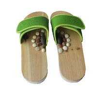 High-grade pebbles massage slippers foot acupoints health shoes couple foot massage magnetic therapy massage home shoes , green , 37