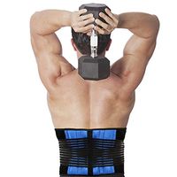 CROSS1946 Adjustable Lumbar Brace Belt-Lower Back Support Belt for Back Waist Pain & Waist Exercise for Women & Men Under Clothes-Blue&Black XLarge(35"-39")